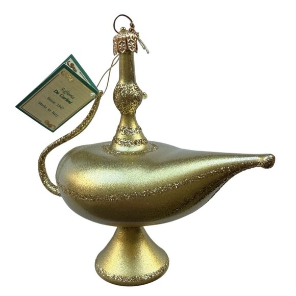 Soffieria De Carlini Other - Soffiera De Carlini Blown Glass Genie Lamp Christmas Ornament 1990s Collectible